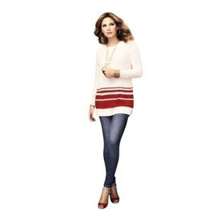 DAISY FUENTES PETITES Red/Cream Sweater Size PXS NWT